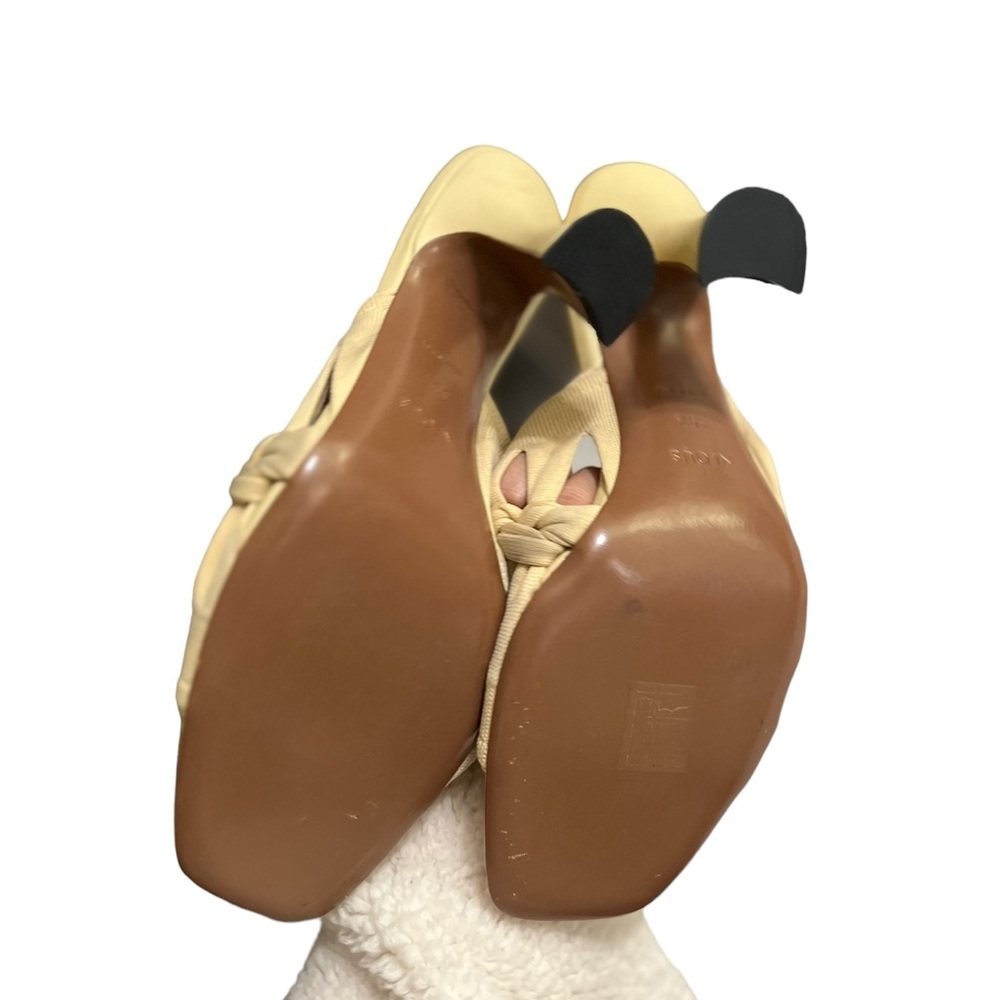 NEOUS Braided Cream Braided Open Toe Mules Heels - Picture 2 of 14